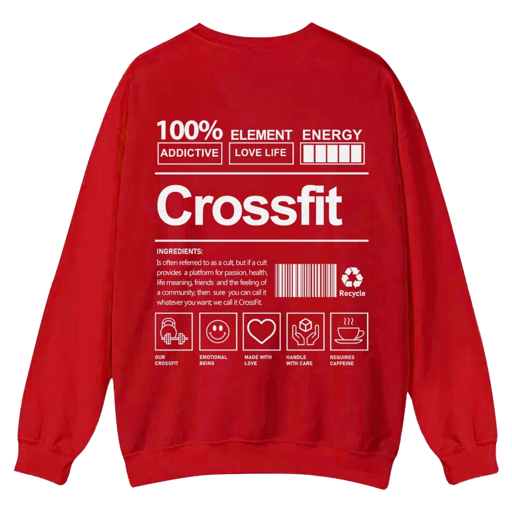 Crossfit Printed Crew Neck Sweatshirt-moweekender