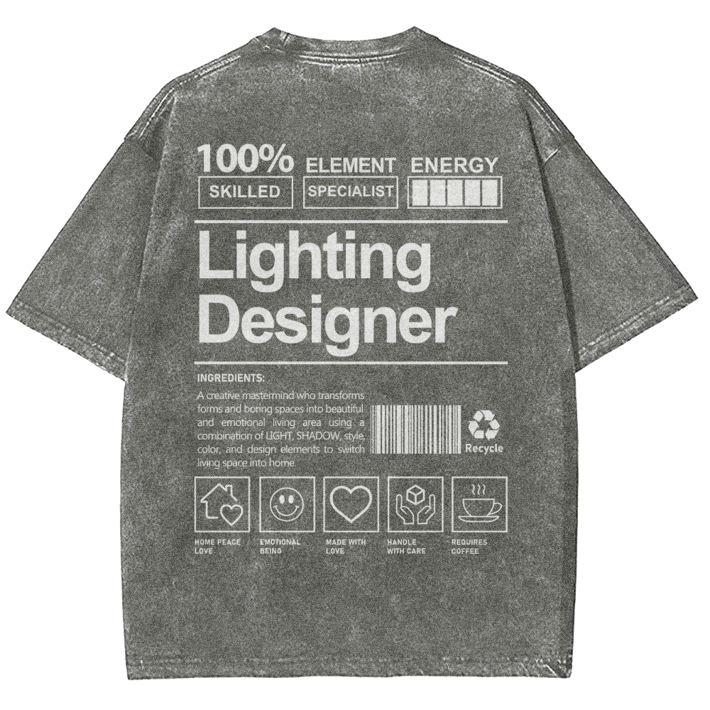 Lighting Designer Unisex Fit Washed T-Shirt-moweekender