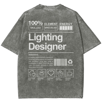 Lighting Designer Unisex Fit Washed T-Shirt-moweekender