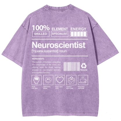 Neuroscientist Unisex Fit Washed T-Shirt-moweekender