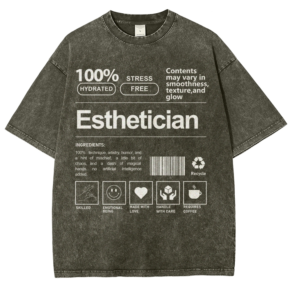 Esthetician Unisex Fit Washed T-Shirt-moweekender