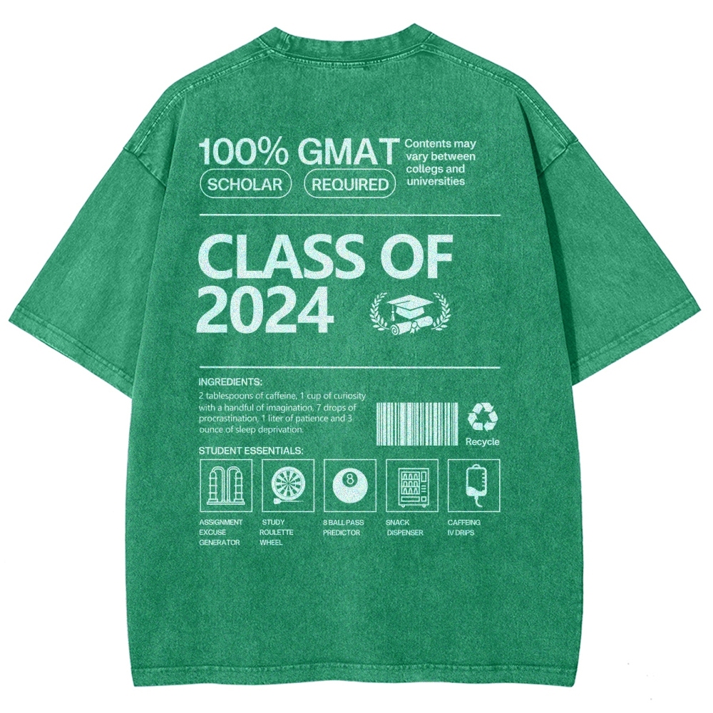 CLASS OF 2024 UNISEX FIT WASHED T-SHIRT-moweekender