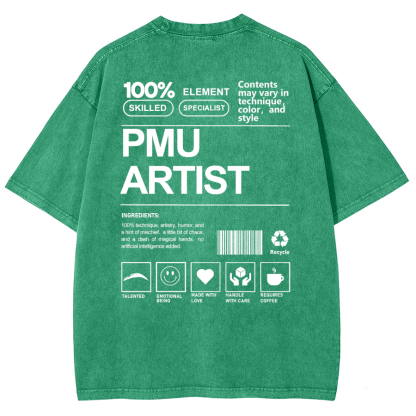 PMU Artist Unisex Fit Washed T-Shirt-moweekender