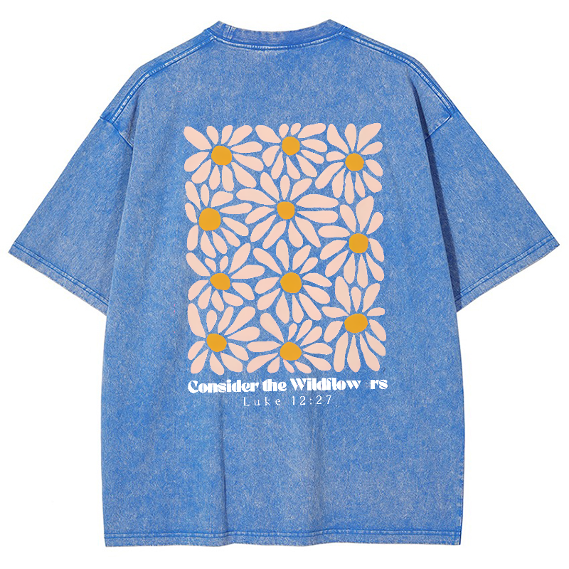 Consider The WildFlower Vintage Snowflake Washed T-Shirt-moweekender