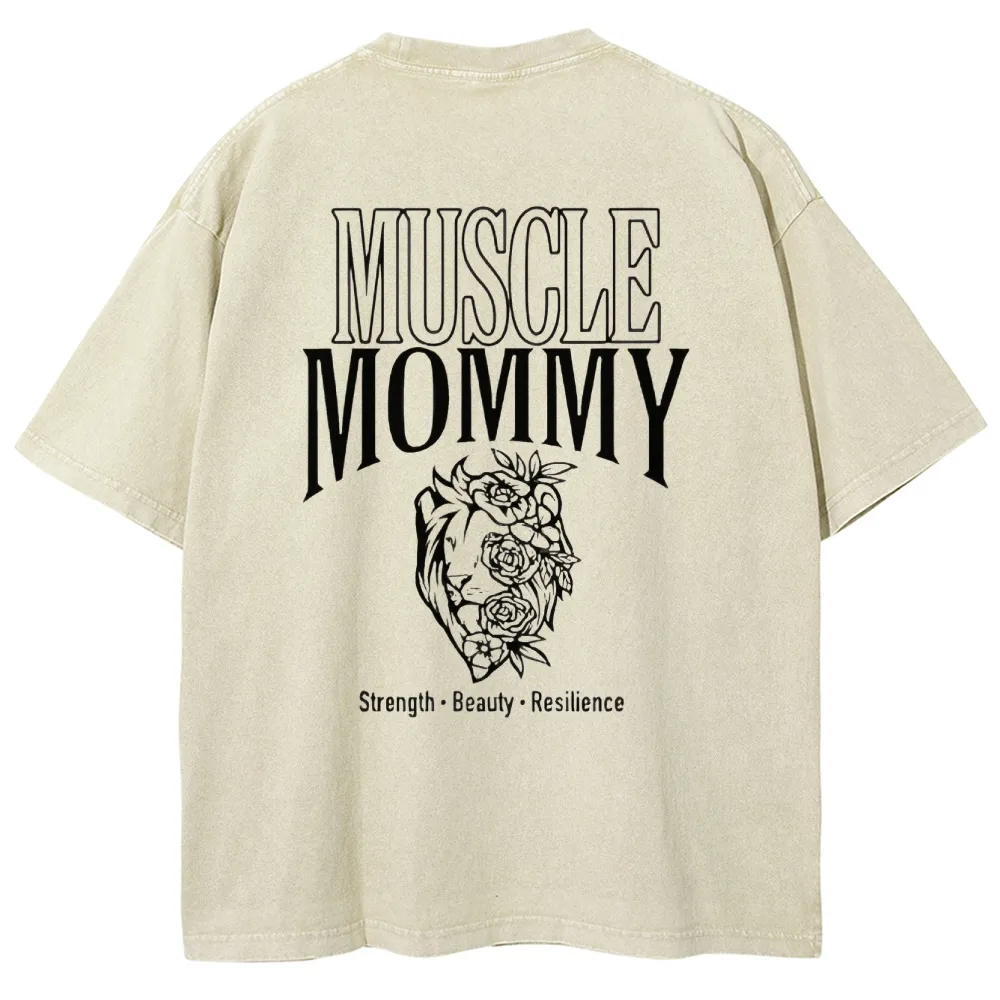 Muscle Mommy Vintage Snowflake Washed T-Shirt-moweekender