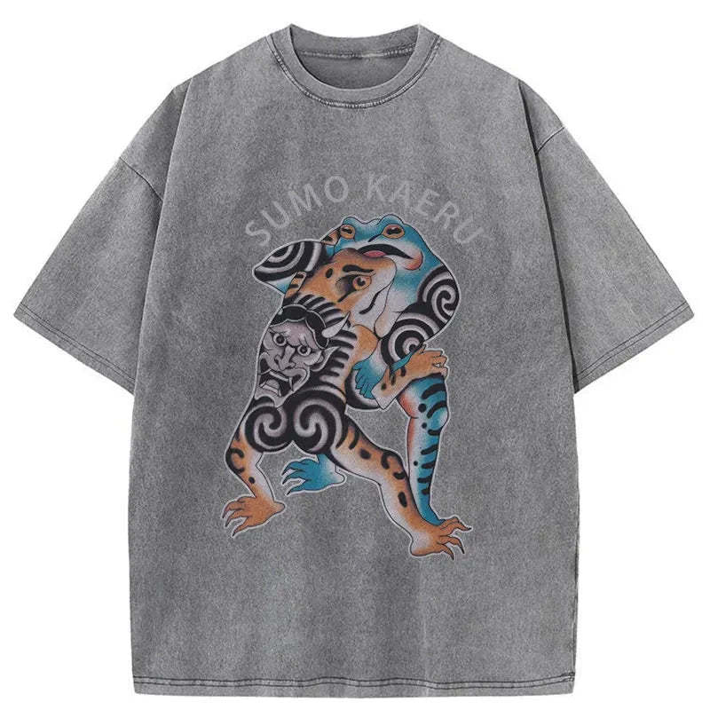 Frog Sumo Washed Vintage T-Shirt-moweekender