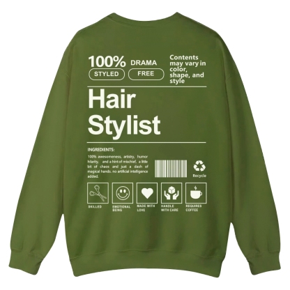 Hair Stylist Pattern Crew Neck Sweatshirt-moweekender