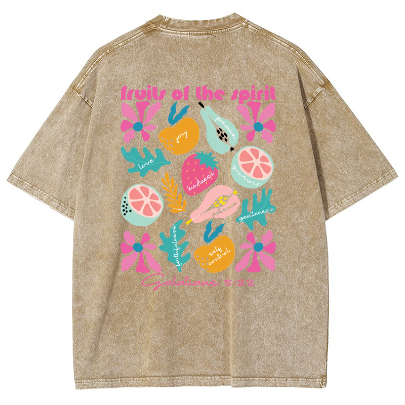 Fruits Of The Sprite Vintage Snowflake Washed T-Shirt-moweekender