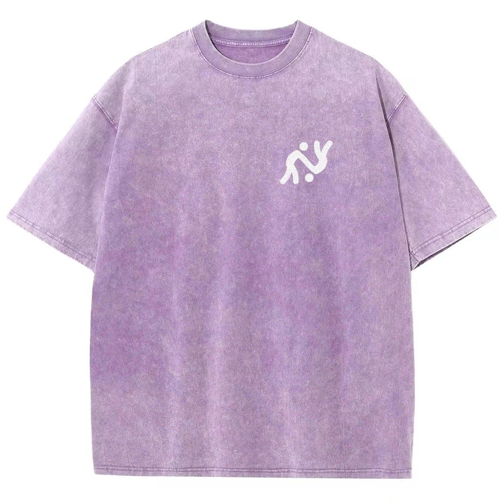 Judo Pattern Washed Vintage Short Sleeves T-Shirt-moweekender