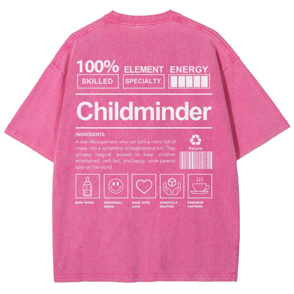 Childminder Unisex Fit Washed T-Shirt-moweekender