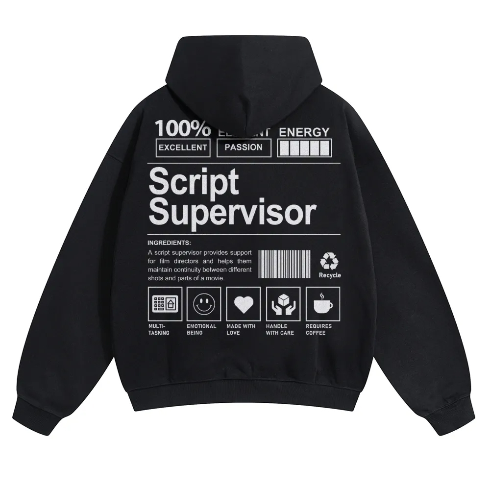 Script Supervisor Unisex Casual Anime Print Hoodie-moweekender