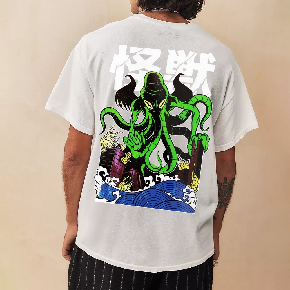 Octopus Monster Printed Unisex Prints T-Shirt-moweekender
