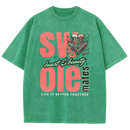 Life Is Better Together Unisex Fit Washed T-Shirt-moweekender