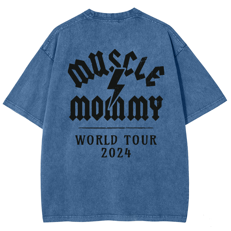 Muscle Mommy Unisex Fit Washed Oversized T-Shirt-moweekender