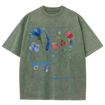 Florist Unisex Fit Washed T-Shirt-moweekender