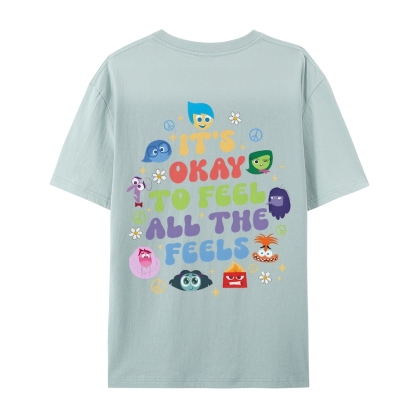 It's Okay To Feel All The Feels Casual Short Sleeve T-Shirt-moweekender