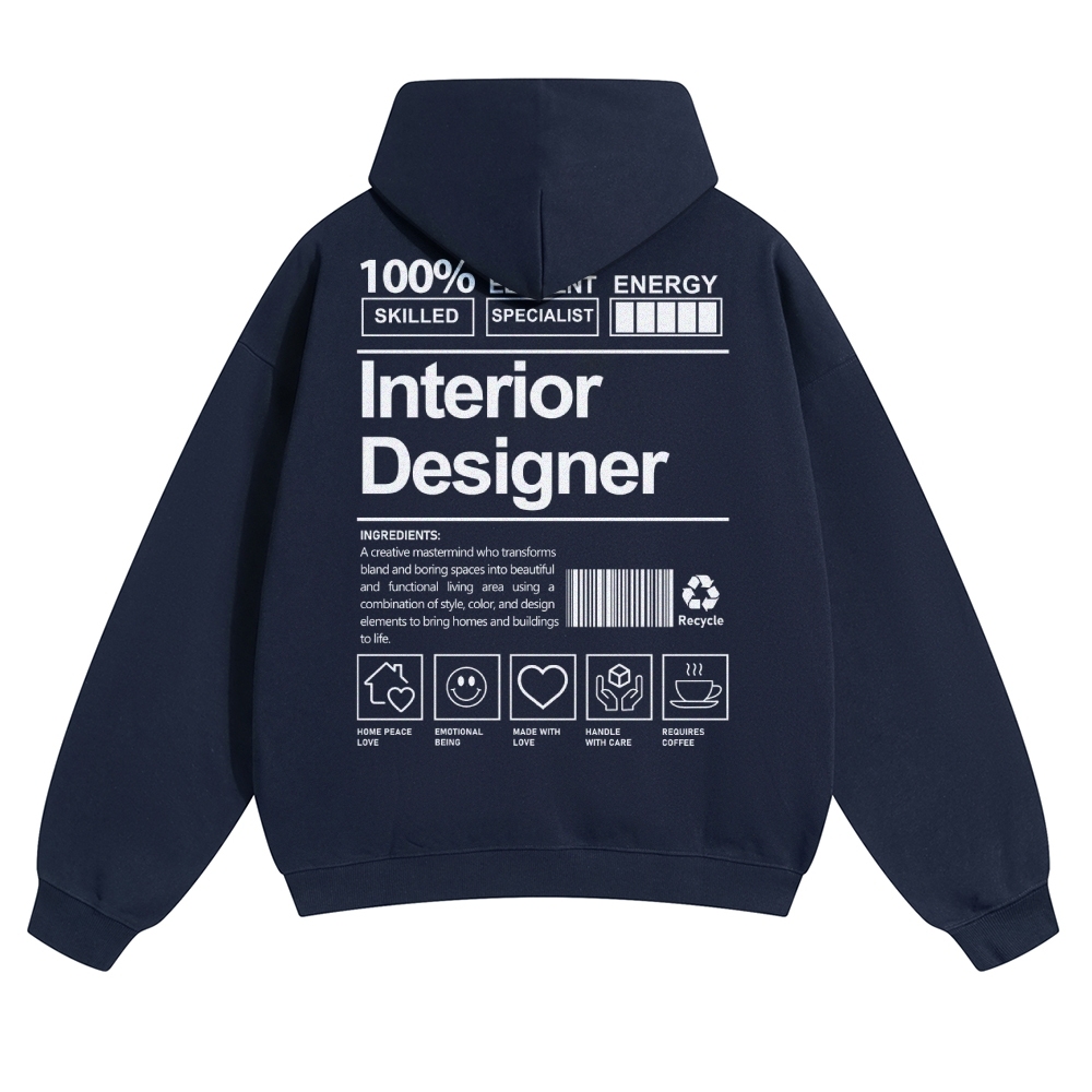 Interior Designer Unisex Casual Anime Print Hoodie-moweekender