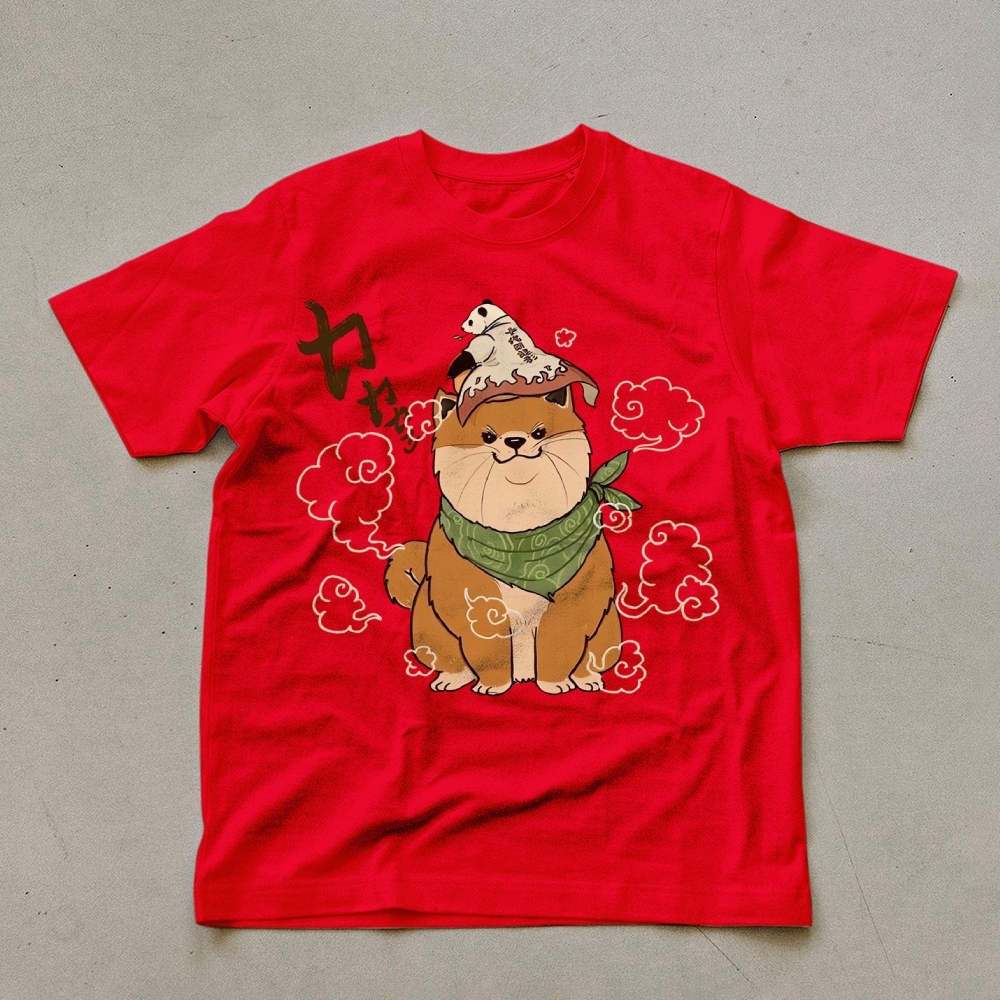 Japanese Panda Shiba Inu Pattern Unisex Prints T-Shirt-moweekender