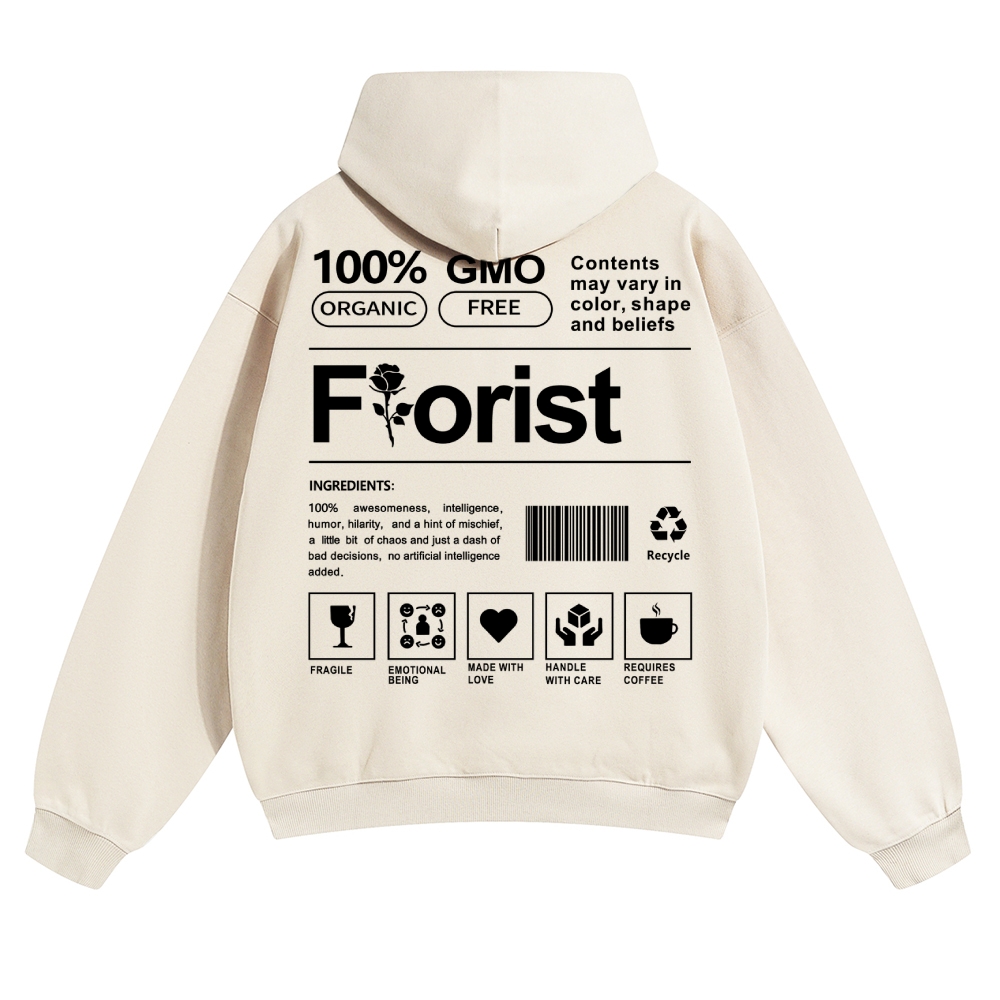 Florist Pattern Unisex Casual Anime Print Hoodie-moweekender