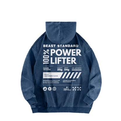 Power Lifter Casual Washed Hoodie-moweekender