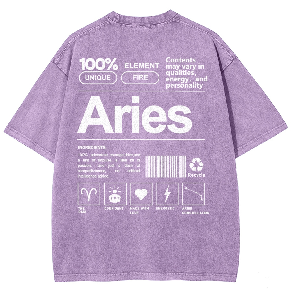 Aries Unisex Fit Washed T-Shirt