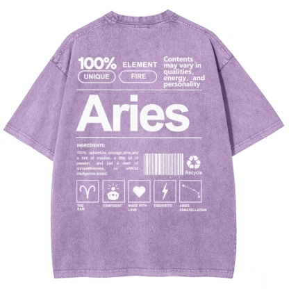 Aries Unisex Fit Washed T-Shirt