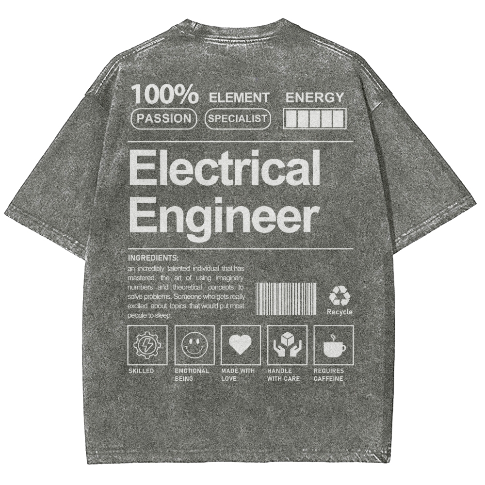 electrical engineer Unisex Fit Washed T-Shirt-moweekender