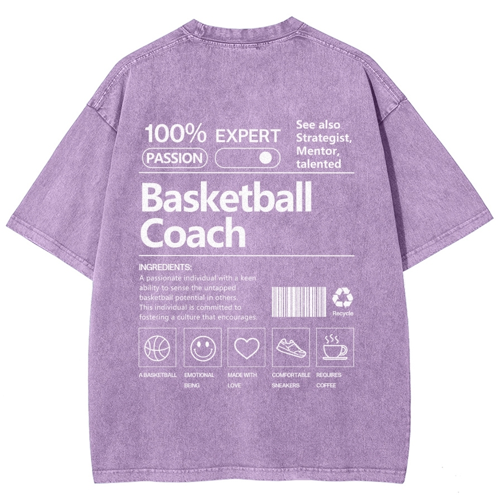 Basketball Coach Unisex Fit Washed T-Shirt-moweekender