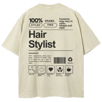 Hair Stylist Addcustom Washed T-shirt