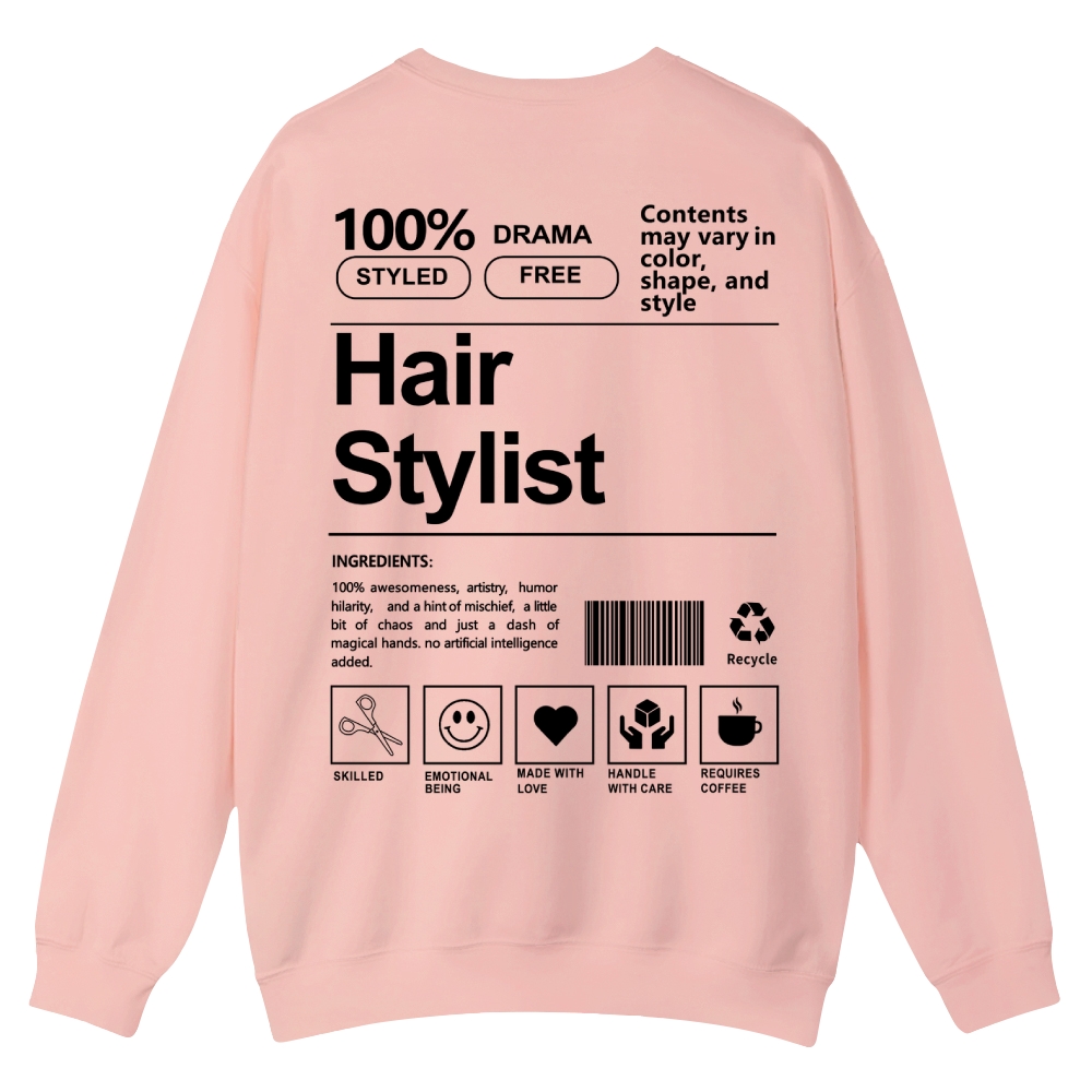 Hair Stylist Pattern Crew Neck Sweatshirt-moweekender