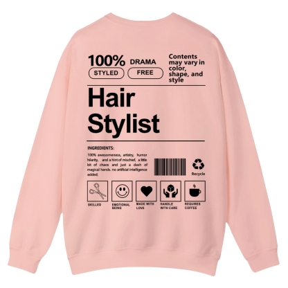 Hair Stylist Pattern Crew Neck Sweatshirt-moweekender