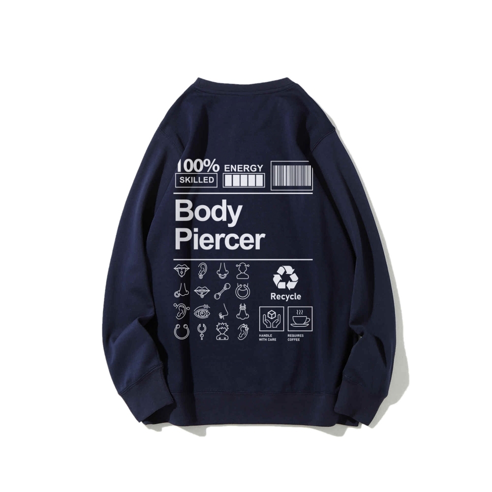 Body Piercer Casual Crewneck Sweatshirt-moweekender
