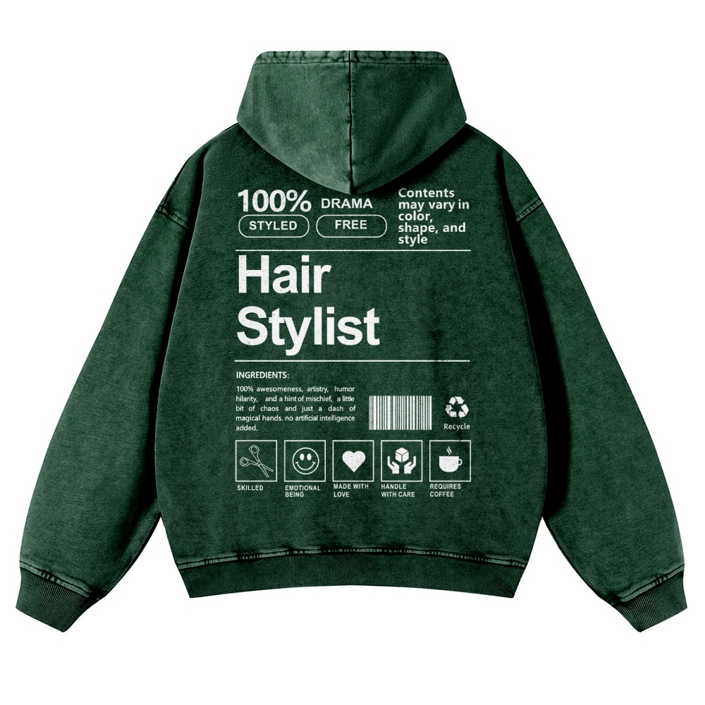 Hair Stylist Vintage Washed Hoodie-moweekender