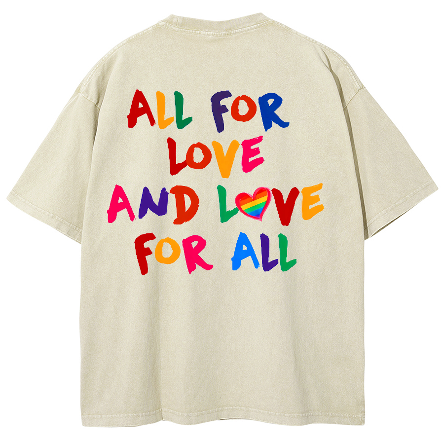 All For Love And Love For All Washed Oversized T-Shirt-moweekender