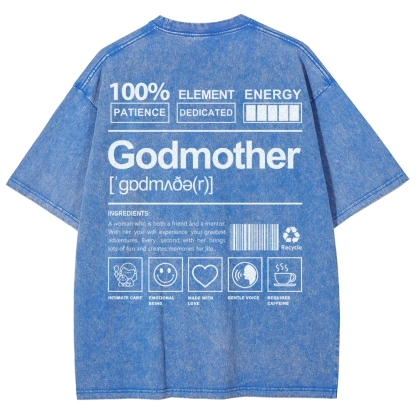 Godmother Unisex Fit Washed T-Shirt-moweekender