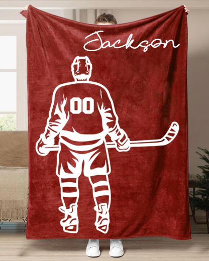 Hockey Player Printed Blanket-moweekender