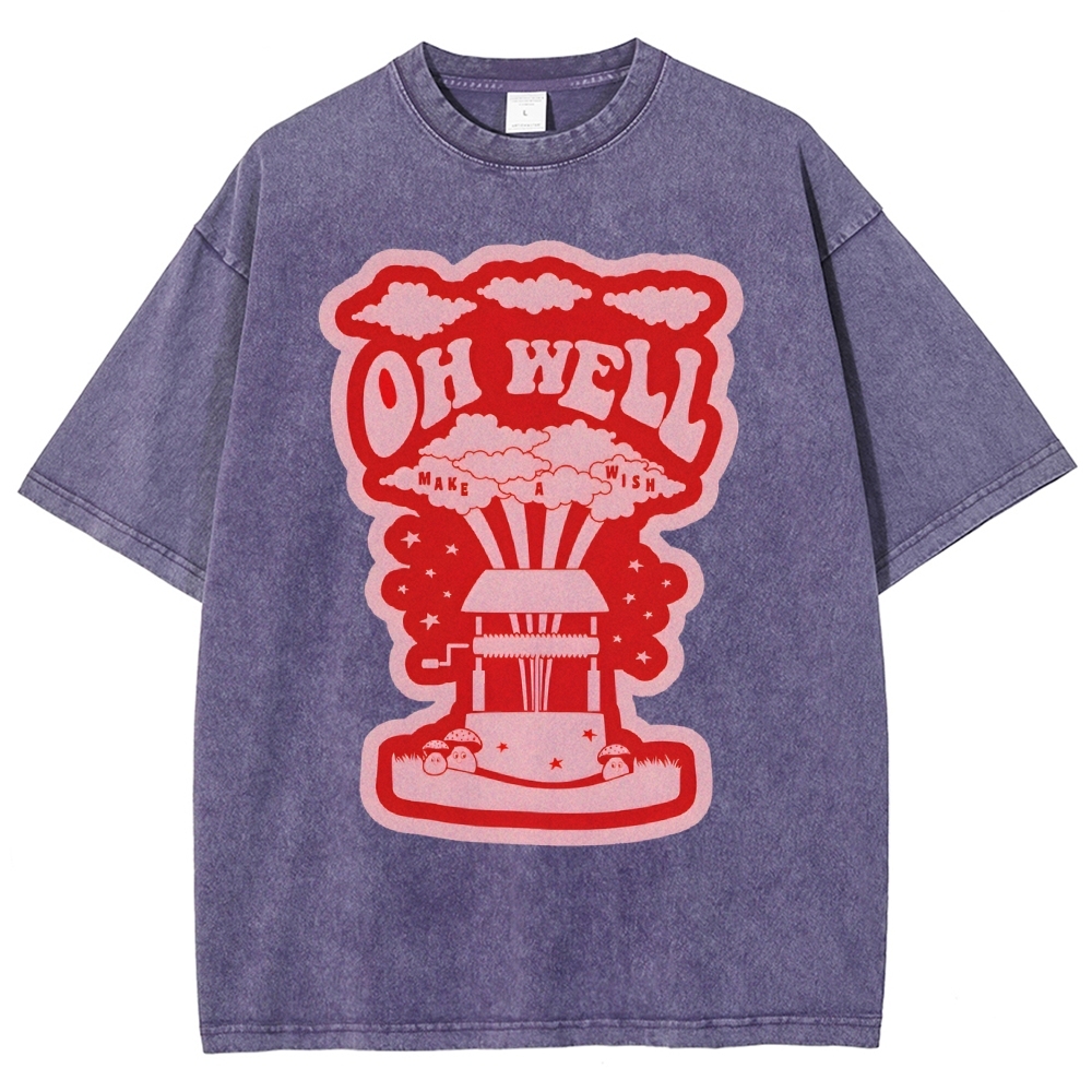 Oh Well Vintage Snowflake Washed T-Shirt-moweekender