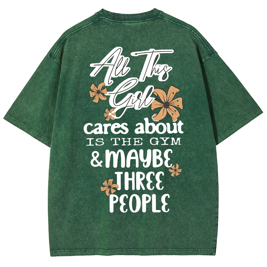 Cares About Is The Gym Unisex Fit Washed T-Shirt-moweekender