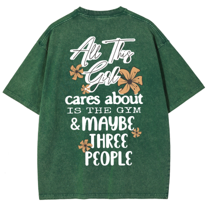 Cares About Is The Gym Unisex Fit Washed T-Shirt-moweekender