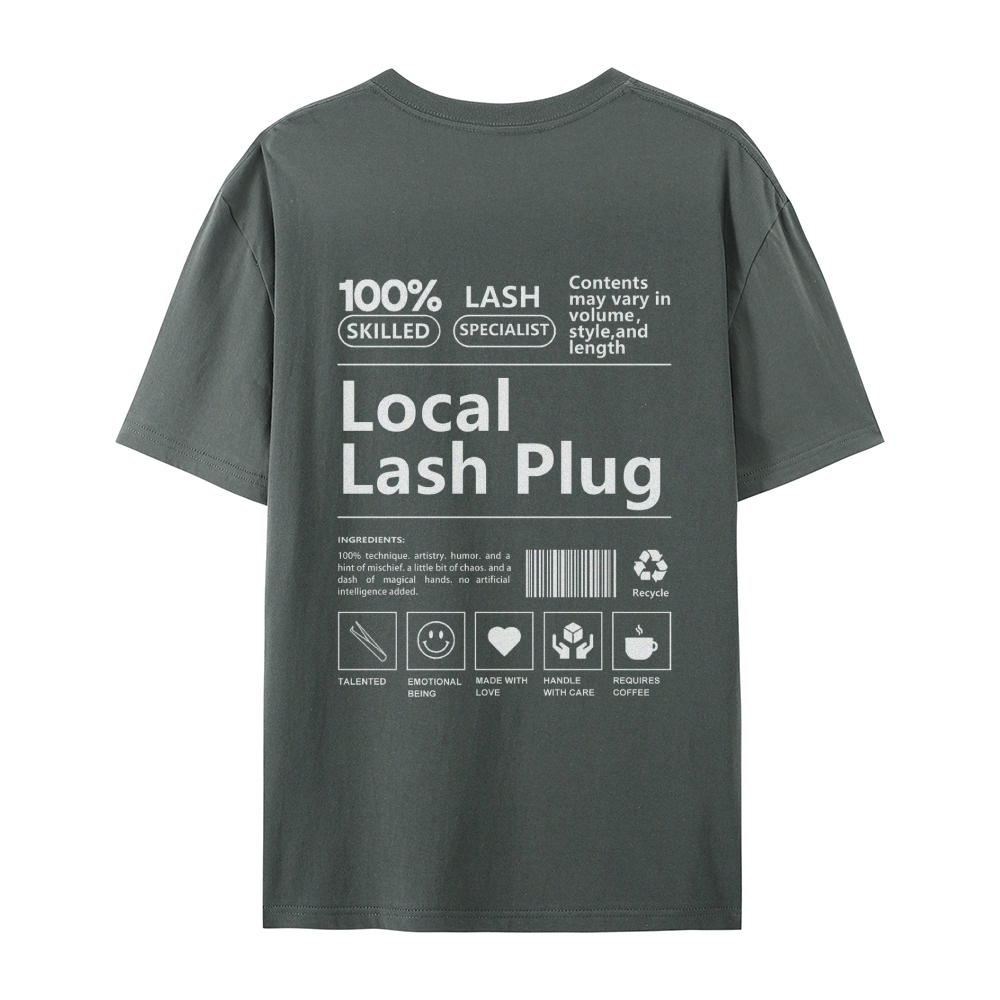 Local Lash Plug Casual Short Sleeve T-Shirt-moweekender