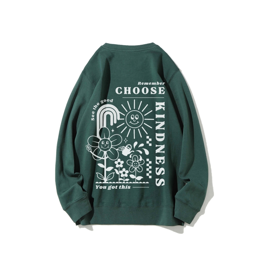 Choose Kindness Casual Crewneck Sweatshirt-moweekender