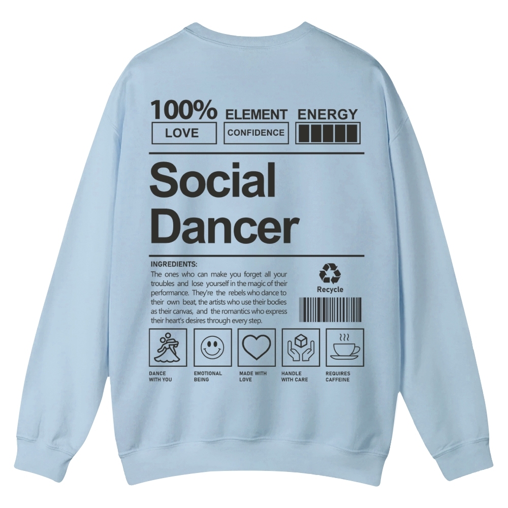 Social Dancer Casual Crewneck Sweatshirt-moweekender