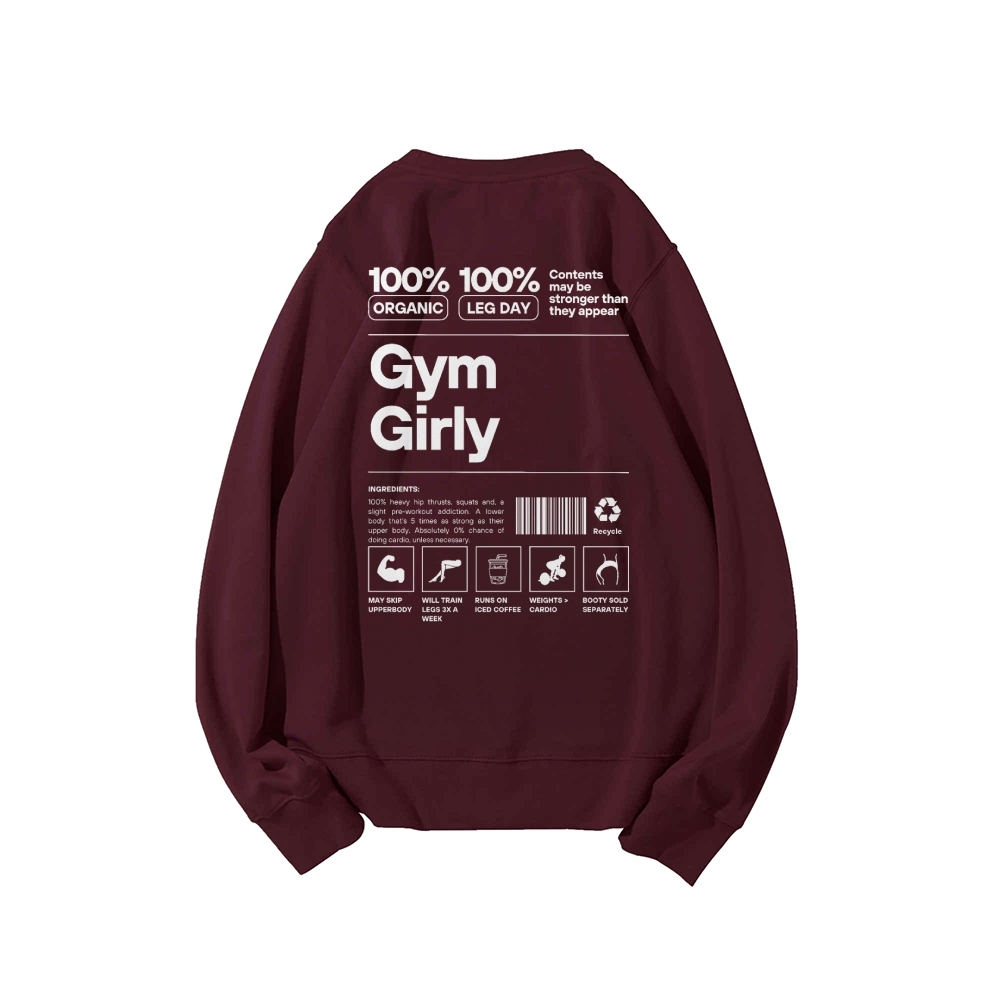 Gym Girl Round Neck Long Sleeved Sweatshirt