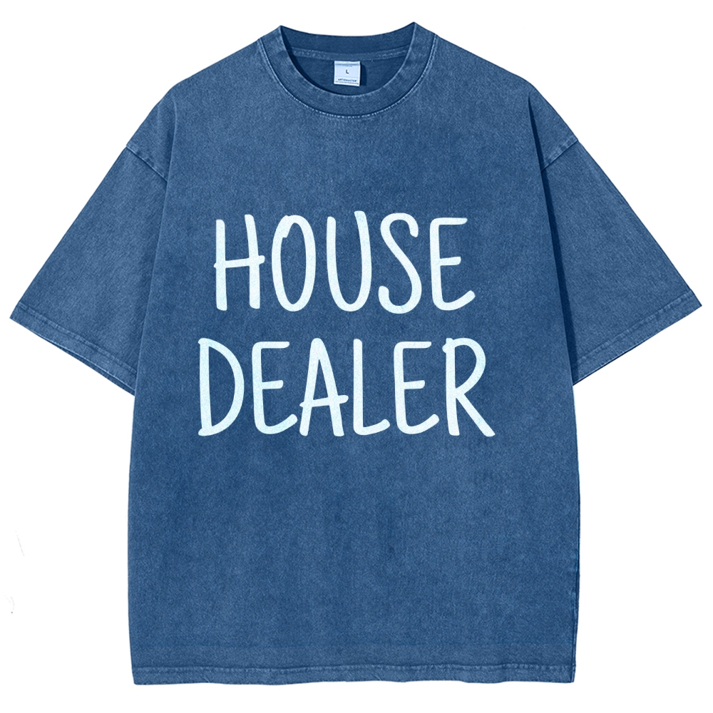 house dealer Unisex Fit Washed T-Shirt-moweekender