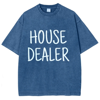 house dealer Unisex Fit Washed T-Shirt-moweekender