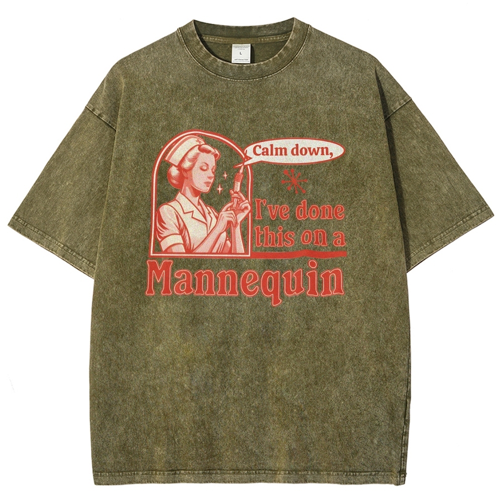 Nurse Unisex Fit Washed T-Shirt-moweekender