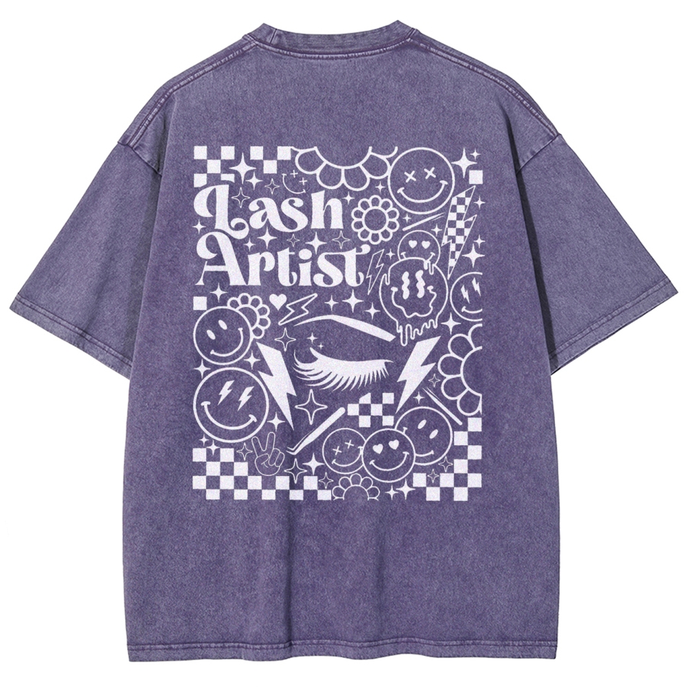 Lash Artist Vintage Snowflake Washed T-Shirt-moweekender