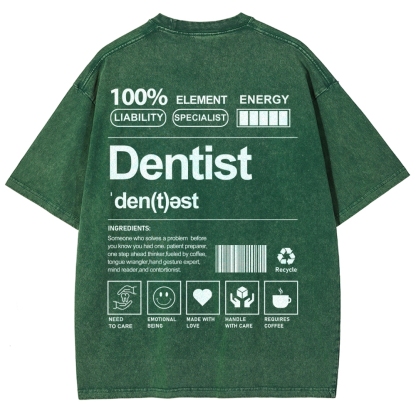 Dentist Unisex Fit Washed T-Shirt-moweekender