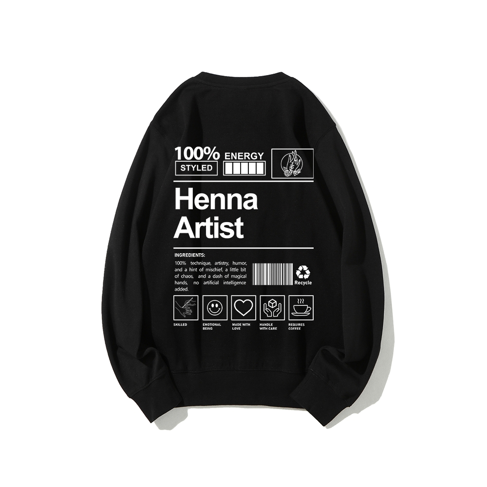 Henna Artist Casual Crewneck Sweatshirt-moweekender