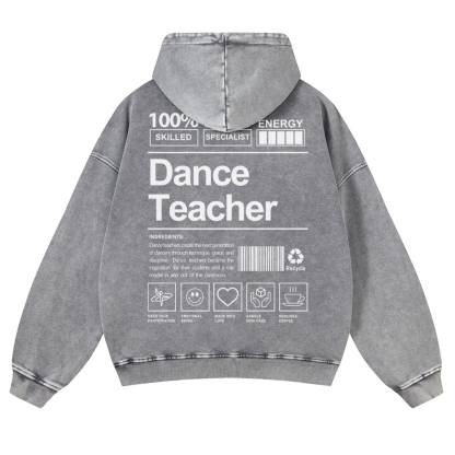 Dance Teacher Casual Washed Hoodie
